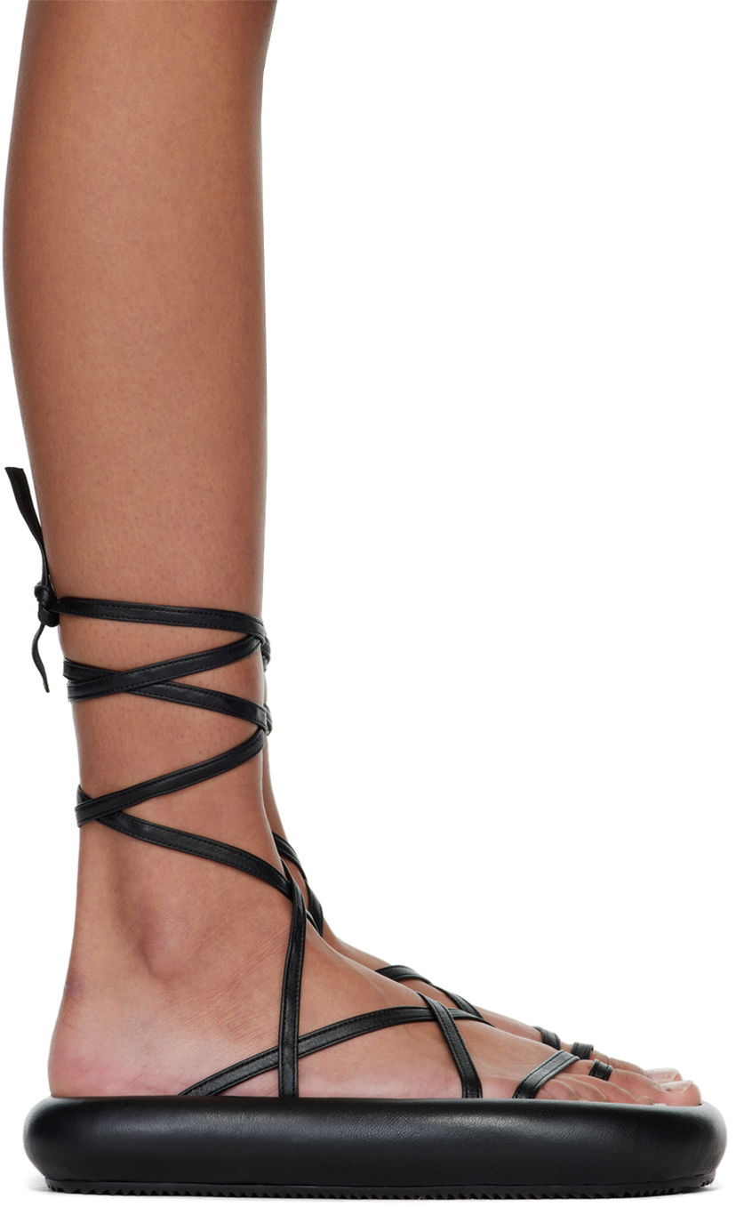 Starostlivosť o obuv ISABEL MARANT Isabel Marant Omea Wrap Leather Sandals Čierna | 22ASD1027-22A071S