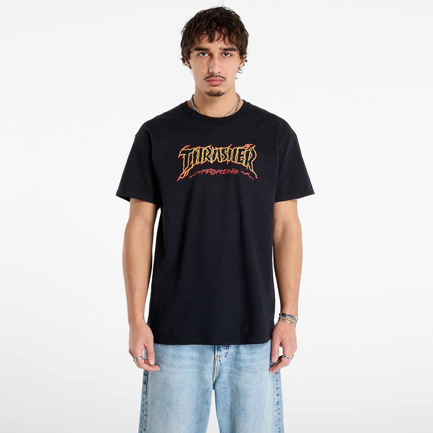 Tričko Thrasher Thrasher Cracked by Exteenager T-Shirt L Čierna | 145773, 0
