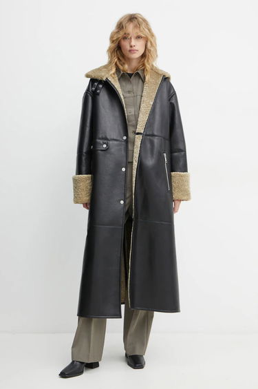 Kabáty Nanushka LIESEL Black Leather Coat Čierna | NW24FWOW38370, 0