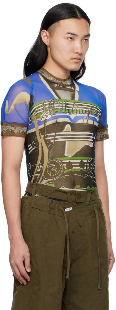Tričko Ottolinger Ottolinger Printed Mesh T-Shirt Modrá | 101-100501-01, 1