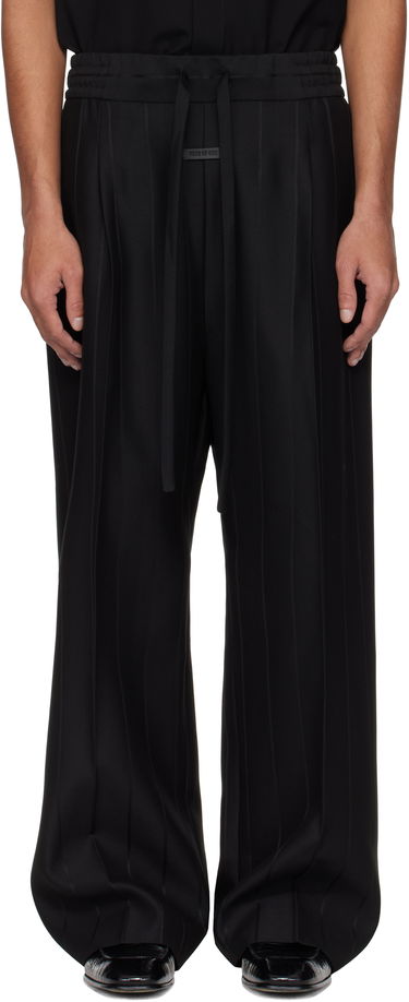 Nohavice Fear of God Fear of God Pinstripe Drawstring Wide Leg Trousers Čierna | FGE240-407TSWV, 0