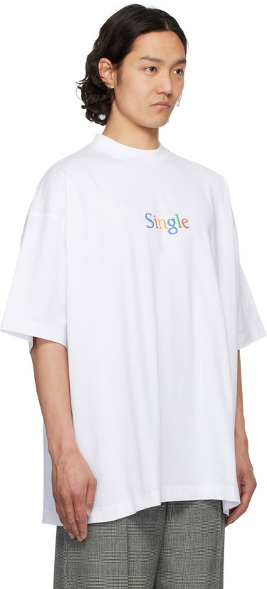 Tričko VETEMENTS Vetements 'Single' Oversized T-Shirt Biela | UA66TR700W, 4