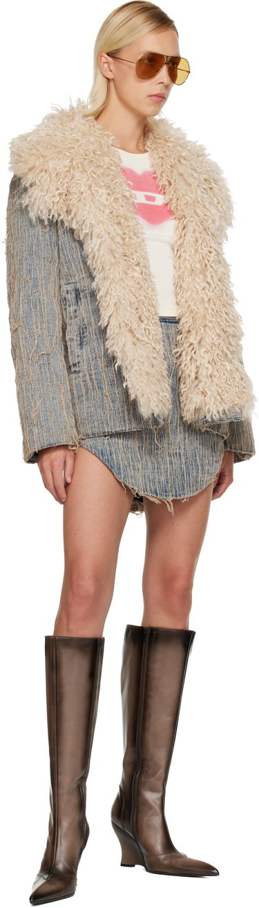 Sukňa Diesel Frayed Denim Miniskirt with Curved Hem Modrá | A19047 0CMBZ, 3