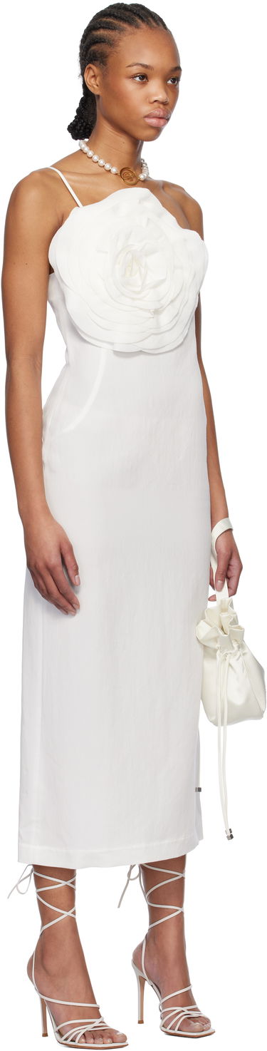 Šaty Blumarine Blumarine Sheath Rose Detail Midi Dress Biela | P522A627A, 1