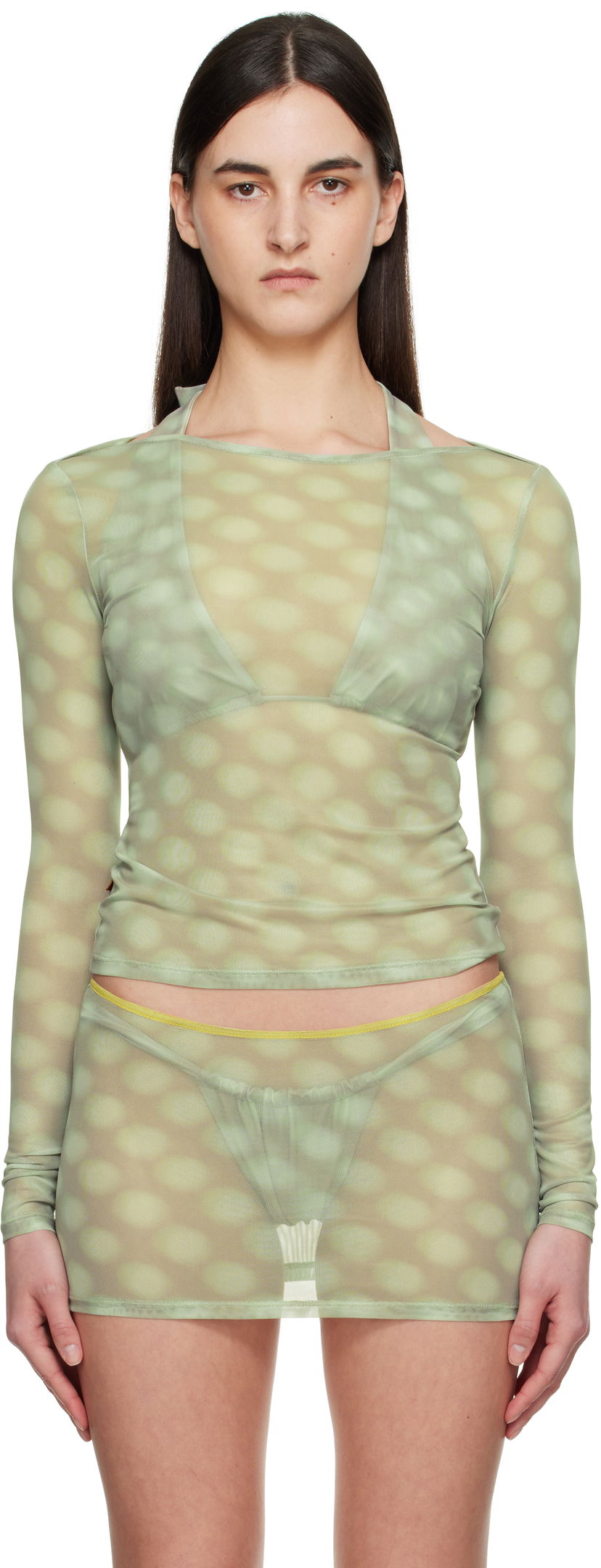 Súprava Miaou Miaou Amelia Semi-Sheer Long Sleeve T-Shirt undefined | 7183PM2MBD