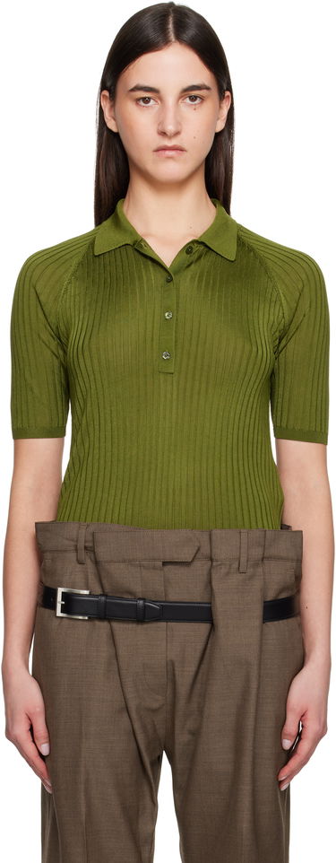 Polo tričko Acne Studios Acne Studios Silk Knit Polo Zelené | A60581-, 0
