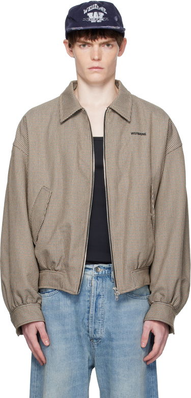 Bomber bunda We11done We11done Checkered Bomber Jacket Hnedá | WD-JK2-25-013-M-BG, 0
