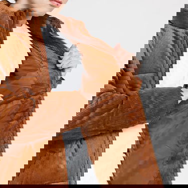 Prešívaná bunda Urban Classics Boxy Corduroy Puffer Jacket Hnedá | TB3811 brown, 2