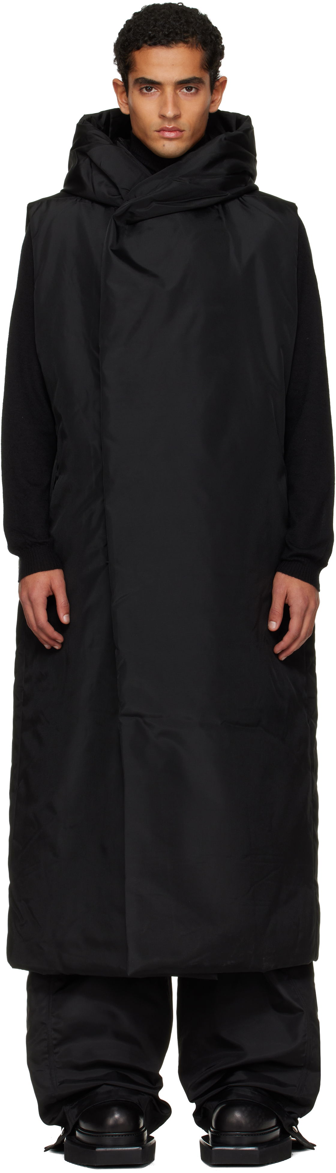 Vesta Rick Owens Rick Owens DRKSHDW Concordians Hooded Vest Čierna | DU02E7972 NCV, 0