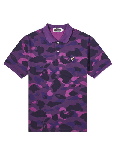 Polo tričko BAPE Color Camo Ape Head One Point Polo Fialová | 001POJ801001M-PUR