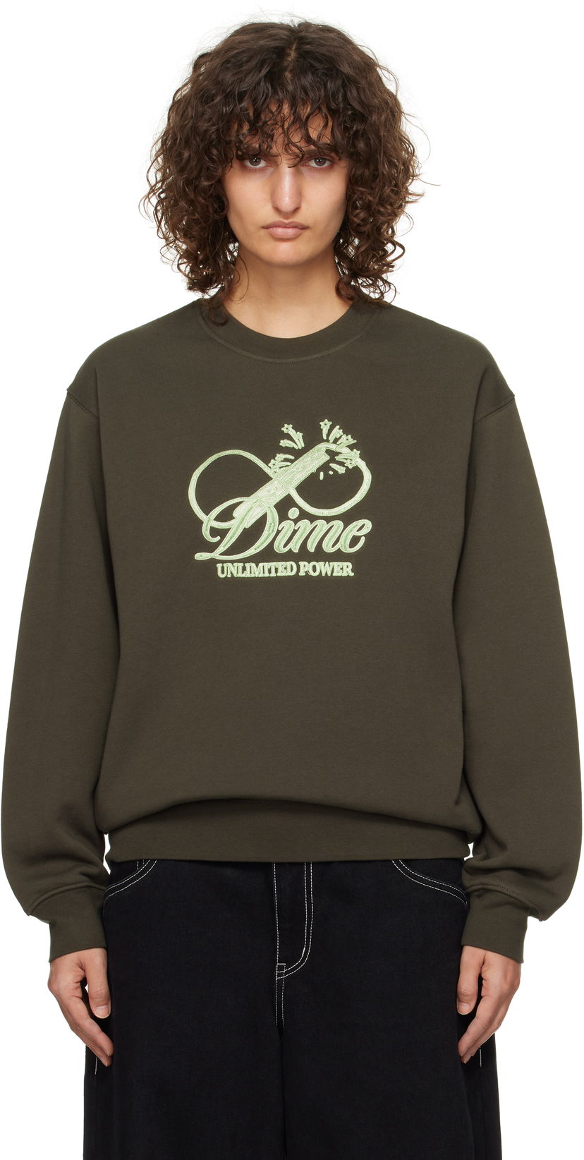 Mikina Dime Power Sweatshirt Zelené | DIMEFA2424BLK