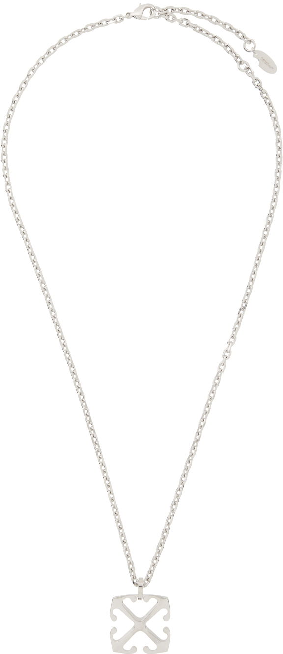 Náhrdelník Off-White Pendant Necklace Metalická | OMOB147S24MET0017200, 0