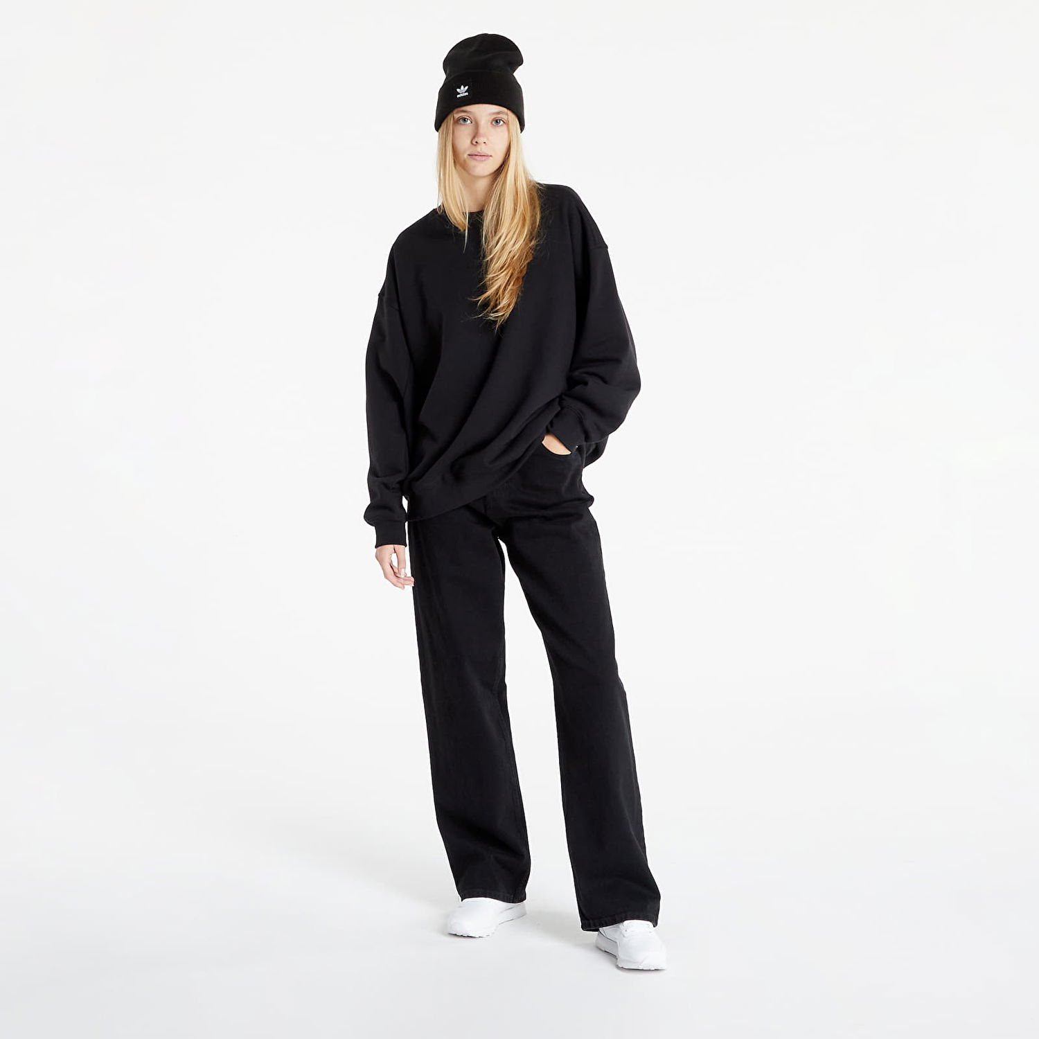 Mikina adidas Originals Adicolor Oversized Sweatshirt Čierna | H11393, 1