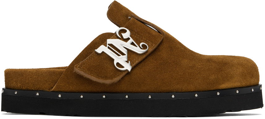 Oblečenie Palm Angels Palm Angels Brown Studded 'PA' Mules Hnedá | PWIJ007R24LEA0026000, 0