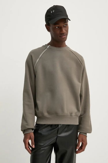 Mikina HELIOT EMIL Zipper Detail Sweatshirt Zelené | HE.M.08.054.DG23, 2