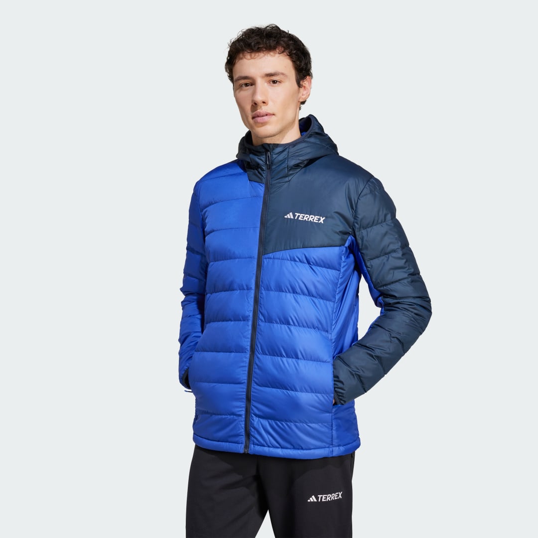 Prešívaná bunda adidas Performance Terrex Multi Light Down Hooded Jacket Modrá | JD8395, 0