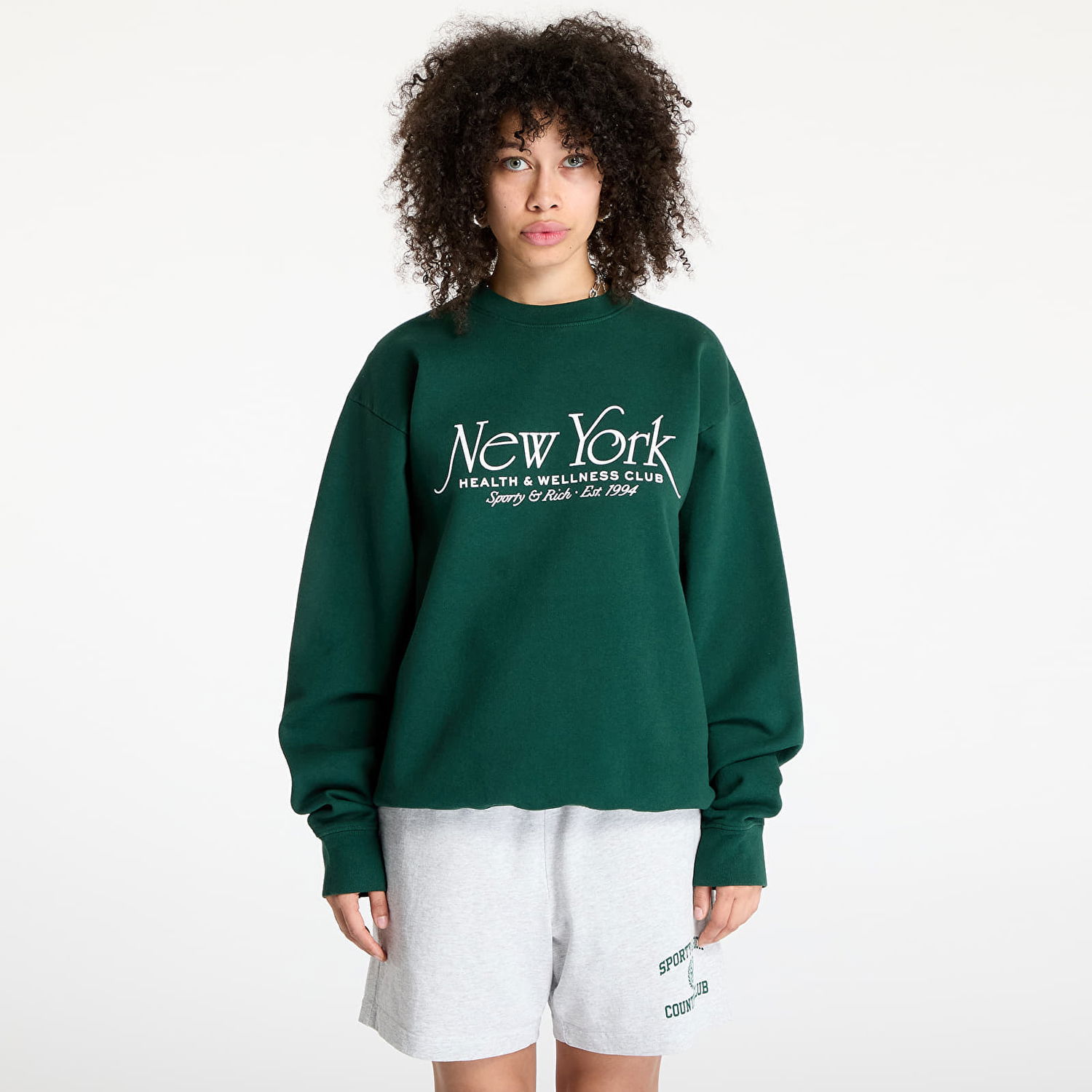 Sveter Sporty & Rich Sporty & Rich NY94 Crewneck Sweatshirt Zelené | ST071606034GR10, 0