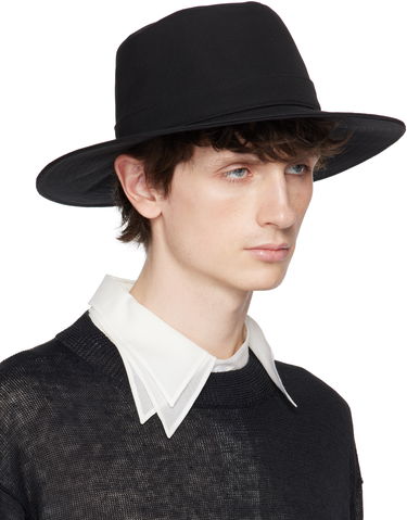 Klobúk Yohji Yamamoto Yohji Yamamoto Wool Gabardine Wide Brim Hat Čierna | HP-H08-100, 1