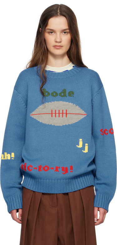 Sveter Bode Bode Spirit Intarsia Knit Sweater Modrá | MRS25KT011, 0