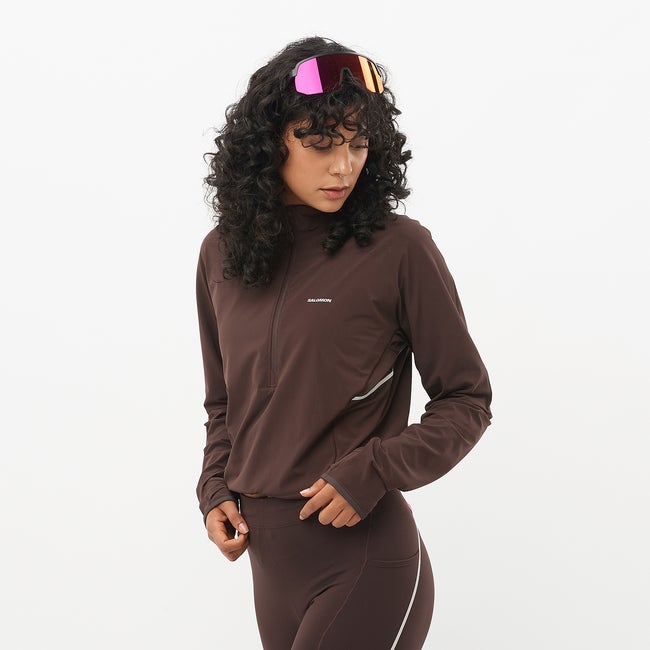 Sveter Salomon Sense Aero Hybrid Cropped Top Hnedá | LC2434600