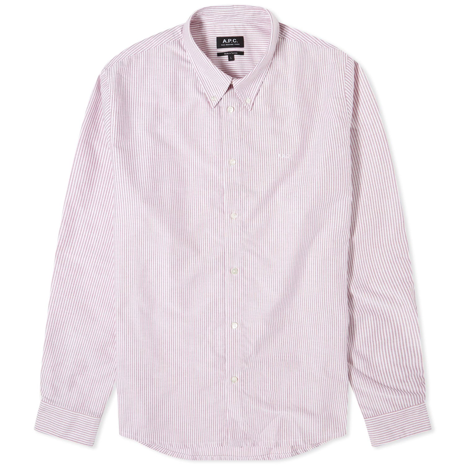 Košeľa A.P.C. Greg Log Button Down Stripe Shirt Červená | COGUH-H12499-GAB, 0