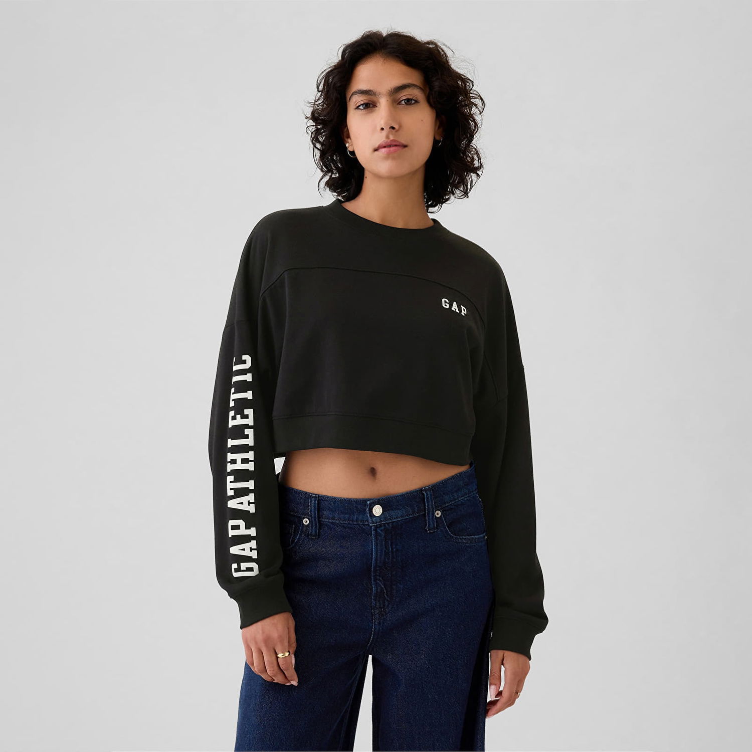 Oblečenie GAP Sweatshirt Crop Sweatshirt True Black L Zelené | 498952-02, 0