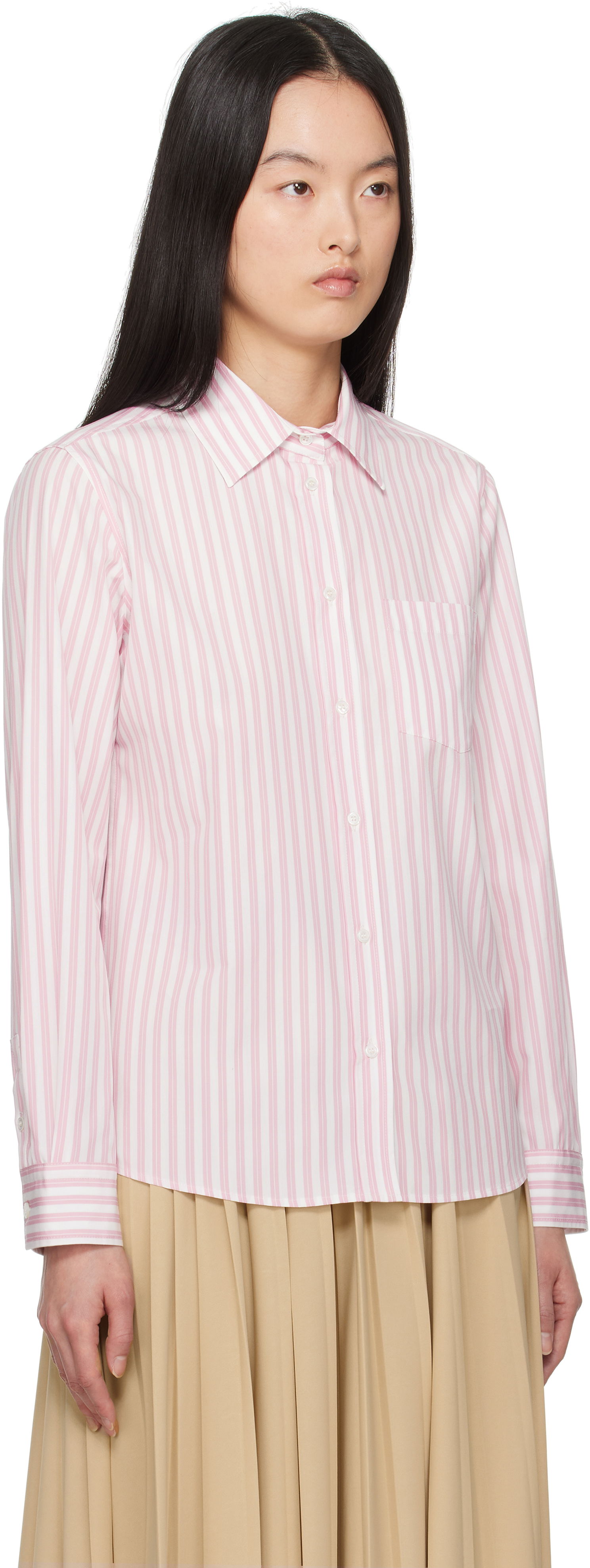 Košeľa Max Mara Weekend Max Mara Bahamas Striped Button-Down Shirt Ružová | 2515111081600, 1