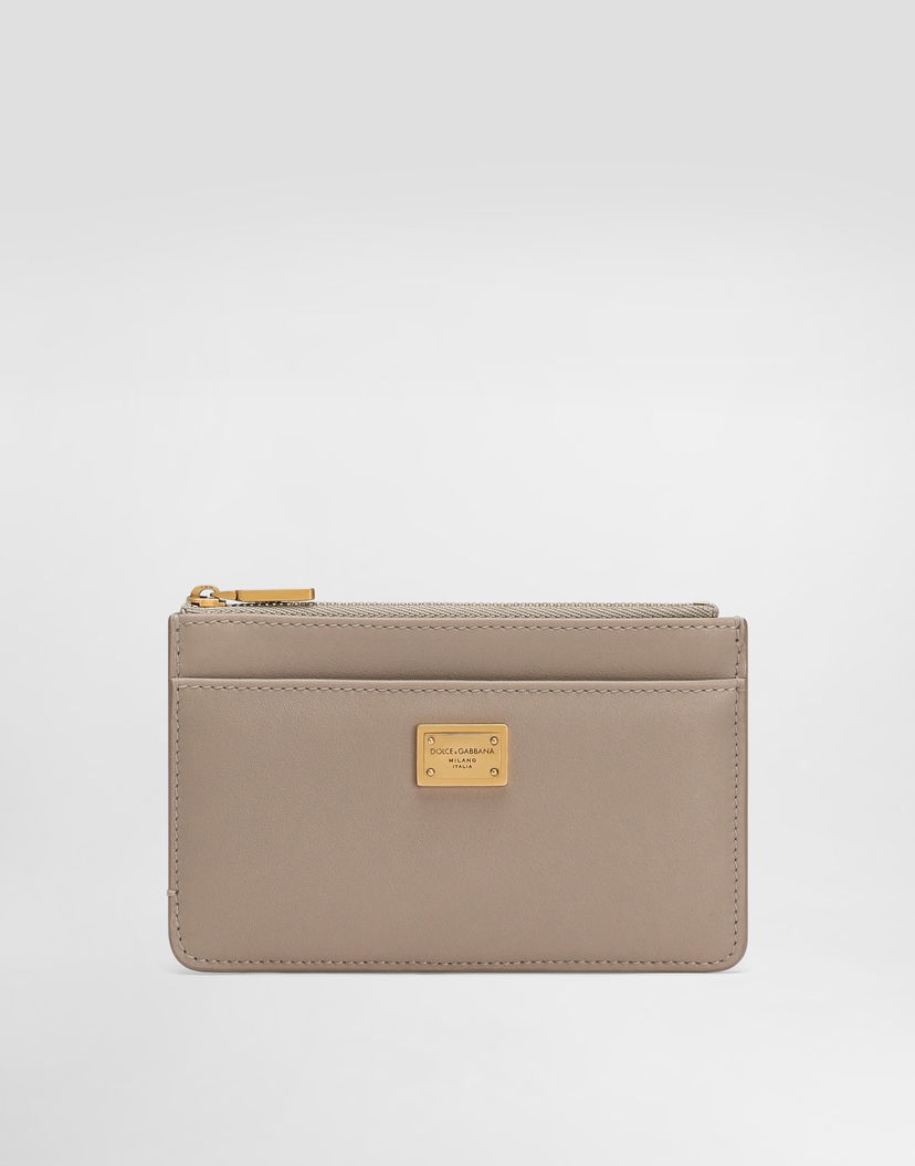 Peňaženka Dolce & Gabbana Dolce & Gabbana Plongé Calfskin Card Holder Béžová | BI1261A9S258I399