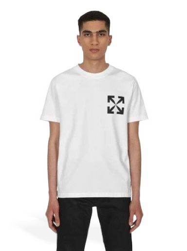Tričko Off-White Single Arrow Slim Tee Biela | OMAA027C99JER0120110