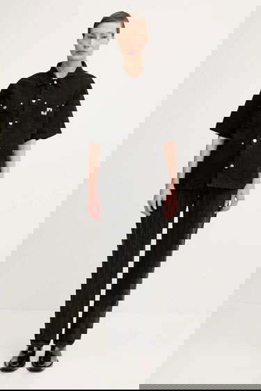 Košeľa Carhartt WIP Michigan Short Sleeve Relaxed Classic Collar Denim Shirt Čierna | I035573.89GD, 4