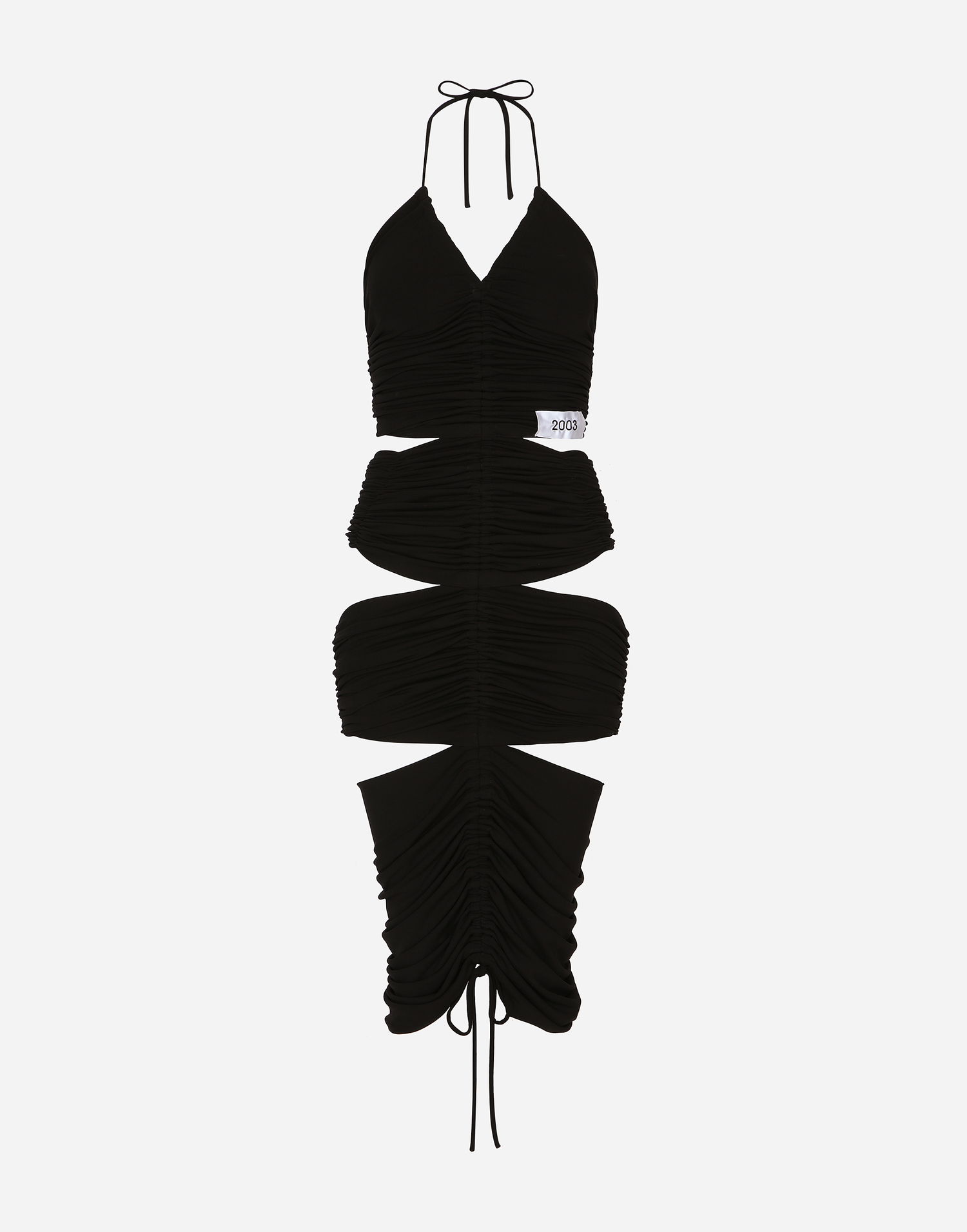 Šaty Dolce & Gabbana Dolce & Gabbana Ruched Halter Neck Midi Dress Čierna | F6BFZTFUGAIN0000, 0