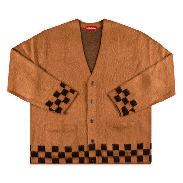 Sveter Supreme Brushed Checkerboard Cardigan Hnedá | SS21SK17 CAMEL, 0