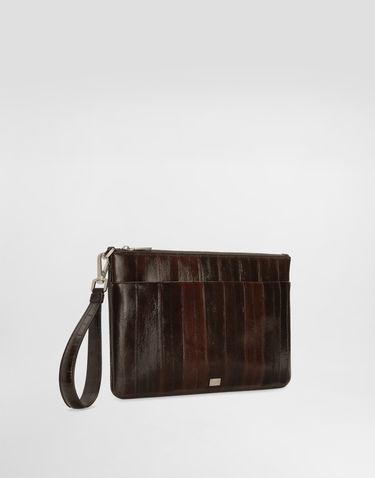 Kabelka Dolce & Gabbana Eel Leather Briefcase Clutch with Wrist Strap Hnedá | BP3294A8A5381300, 2
