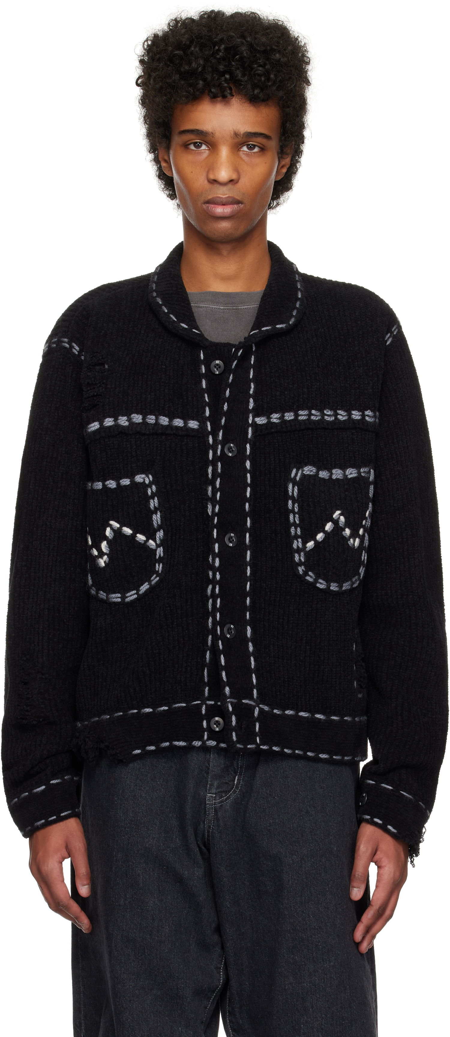 Sveter Neighborhood PHINGERIN Edition Savage Knit Jacket Čierna | 242PGPGN-KNM01, 0
