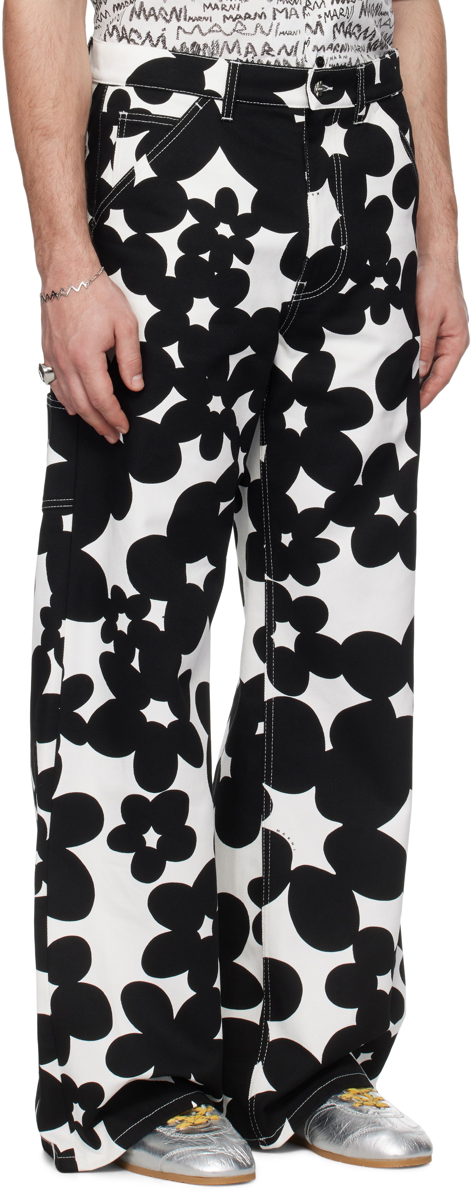 Cargo nohavice Marni Marni Dillies Print Cargo Pants Biela | PUMU0287A0 UTC462, 1