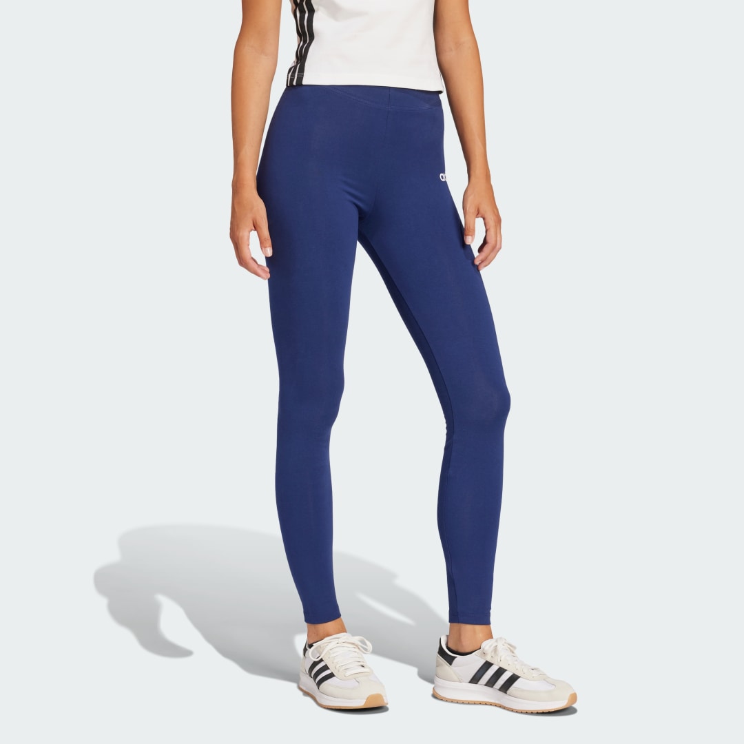 Legíny adidas Performance Essentials Linear Cotton Leggings Modrá | JD3155, 1