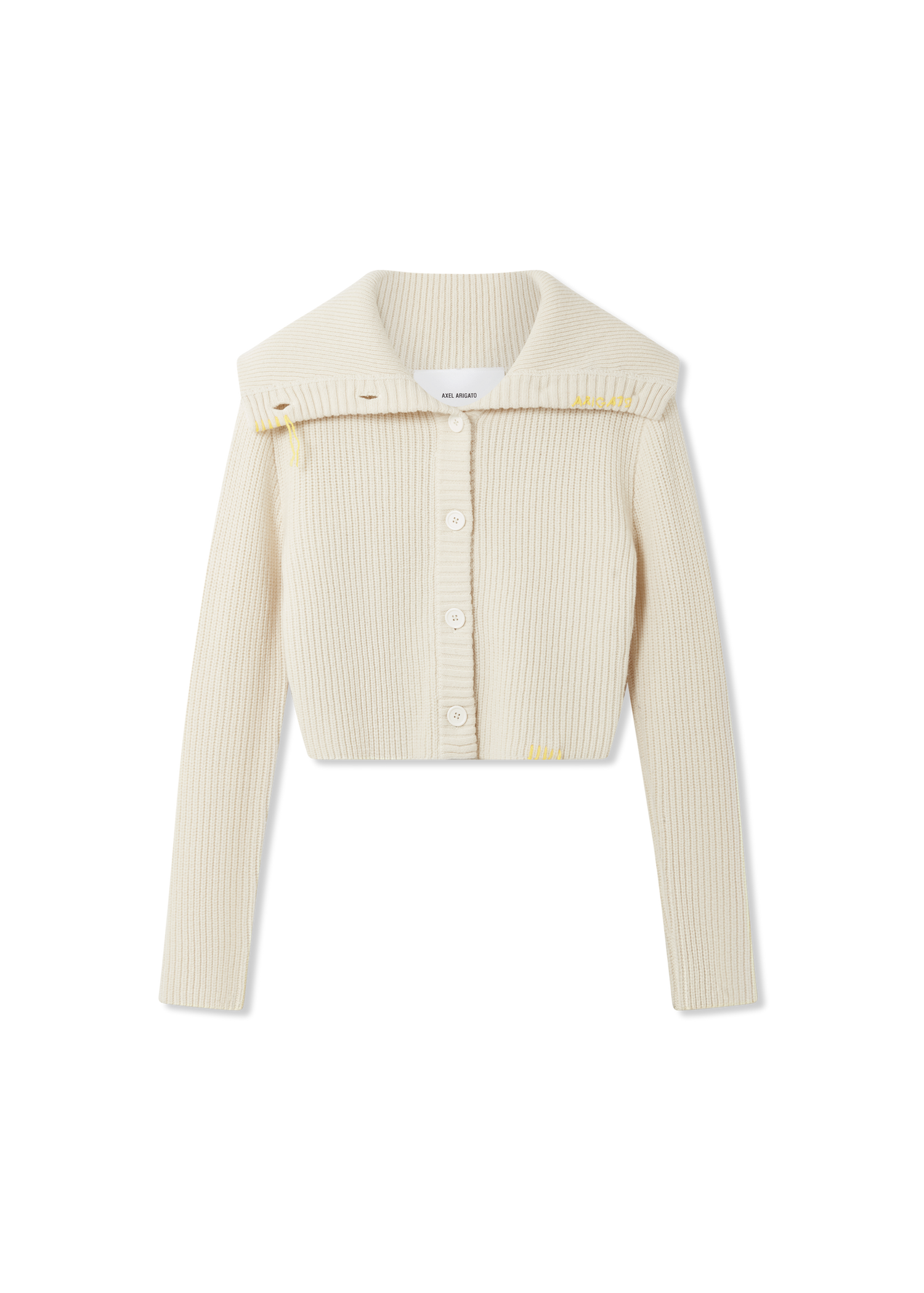 Sveter AXEL ARIGATO Cropped Knit Cardigan Biela | A3359002, 1