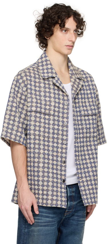 Košeľa AMIRI AMIRI MA Quad Boucle Camp Shirt Modrá | AMSTCA1144, 1