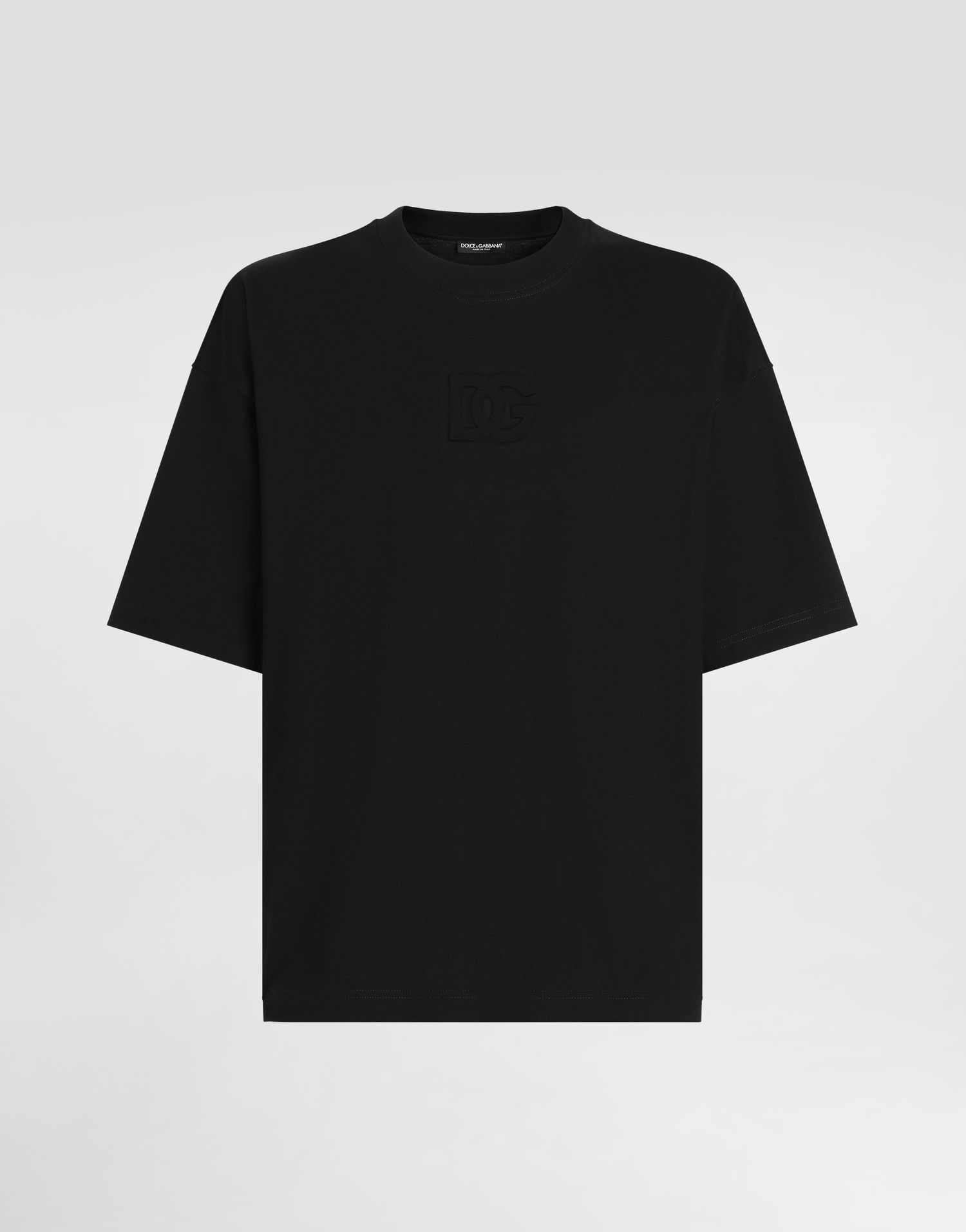 Tričko Dolce & Gabbana Dolce & Gabbana Cotton T-Shirt with Embossed Logo Čierna | G8SJ7ZG7O2TN0000, 0