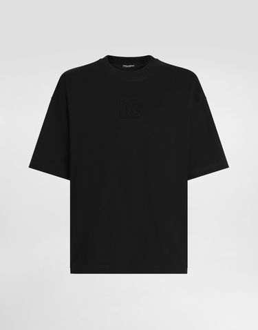 Tričko Dolce & Gabbana Dolce & Gabbana Cotton T-Shirt with Embossed Logo Čierna | G8SJ7ZG7O2TN0000, 0