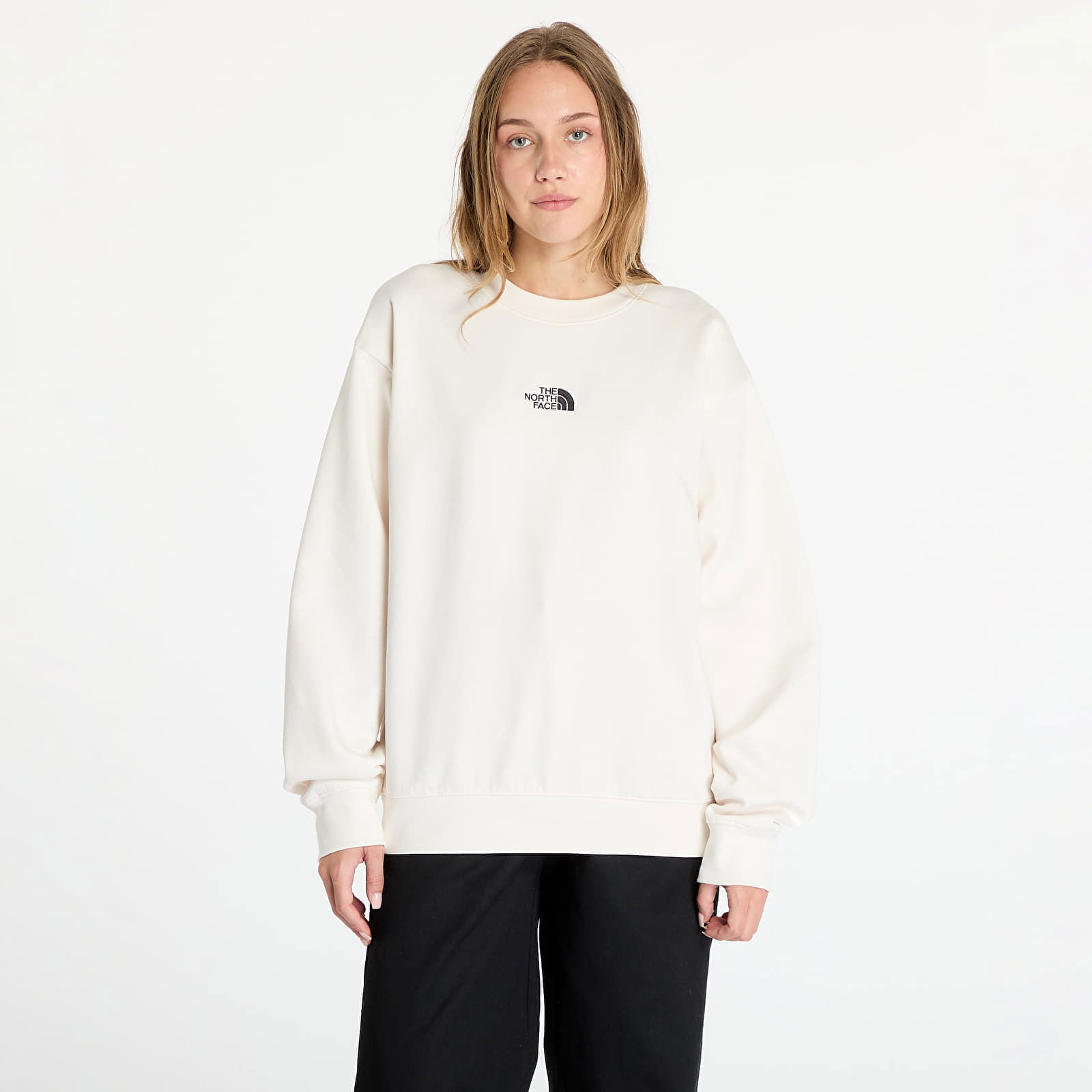 Sweatshirt W Essential Oversize Crew White Dune XS