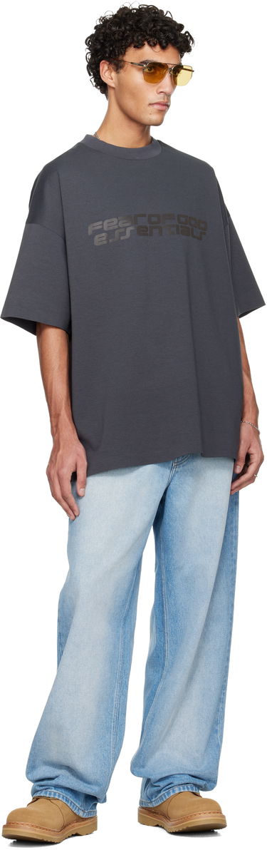 Tričko Fear of God Holiday 90s Oversized Graphic Crewneck Short Sleeve T-shirt Šedá | 125HO254502F, 3