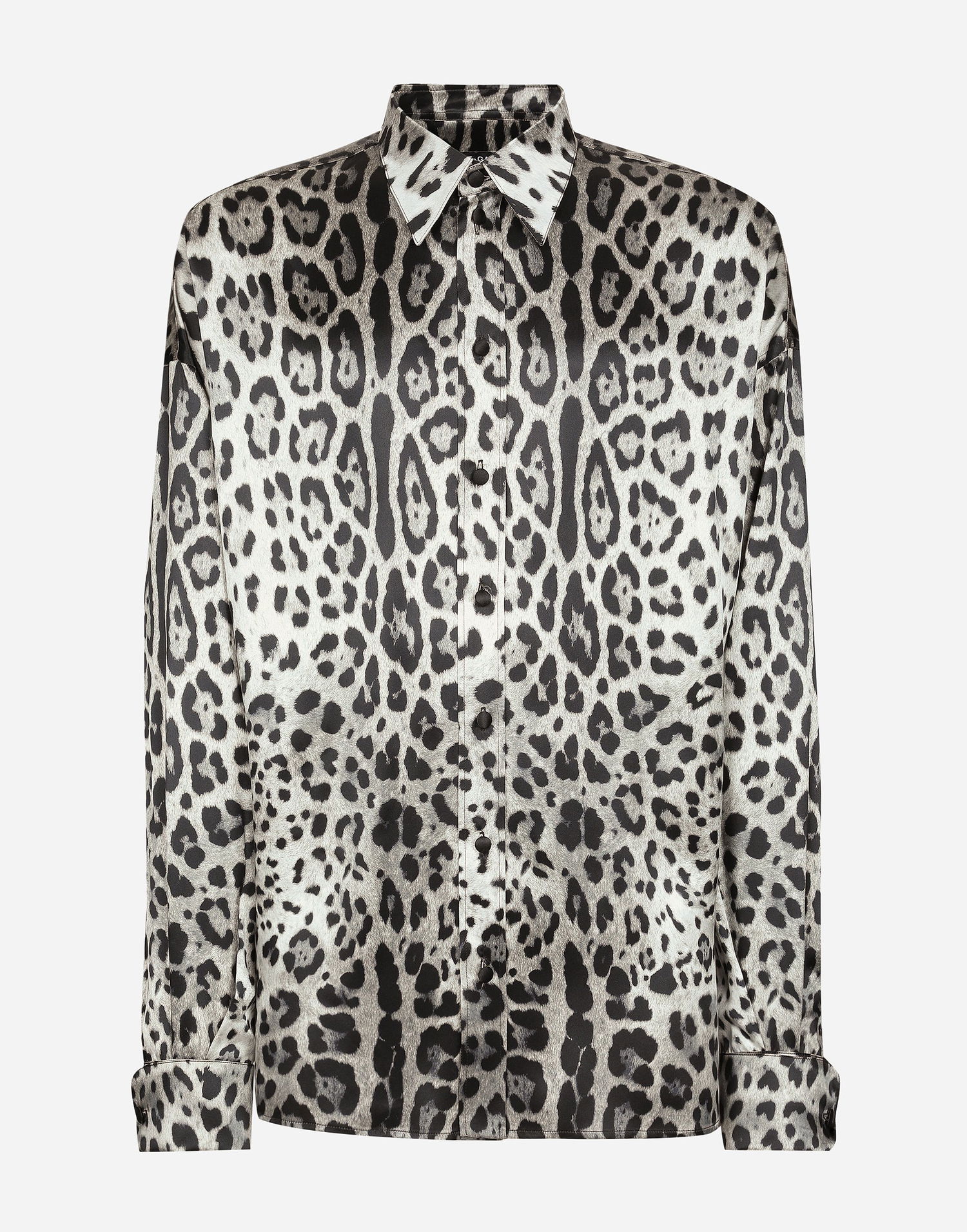 Košeľa Dolce & Gabbana Silk Shirt Leopard-print Šedá | G5MG0TIS1WTHI13N, 0
