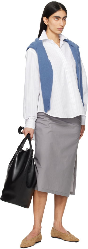 Košeľa TOTEME TOTEME Monogram Striped Cropped Shirt Biela | 252-WRT0356-FB0076, 3