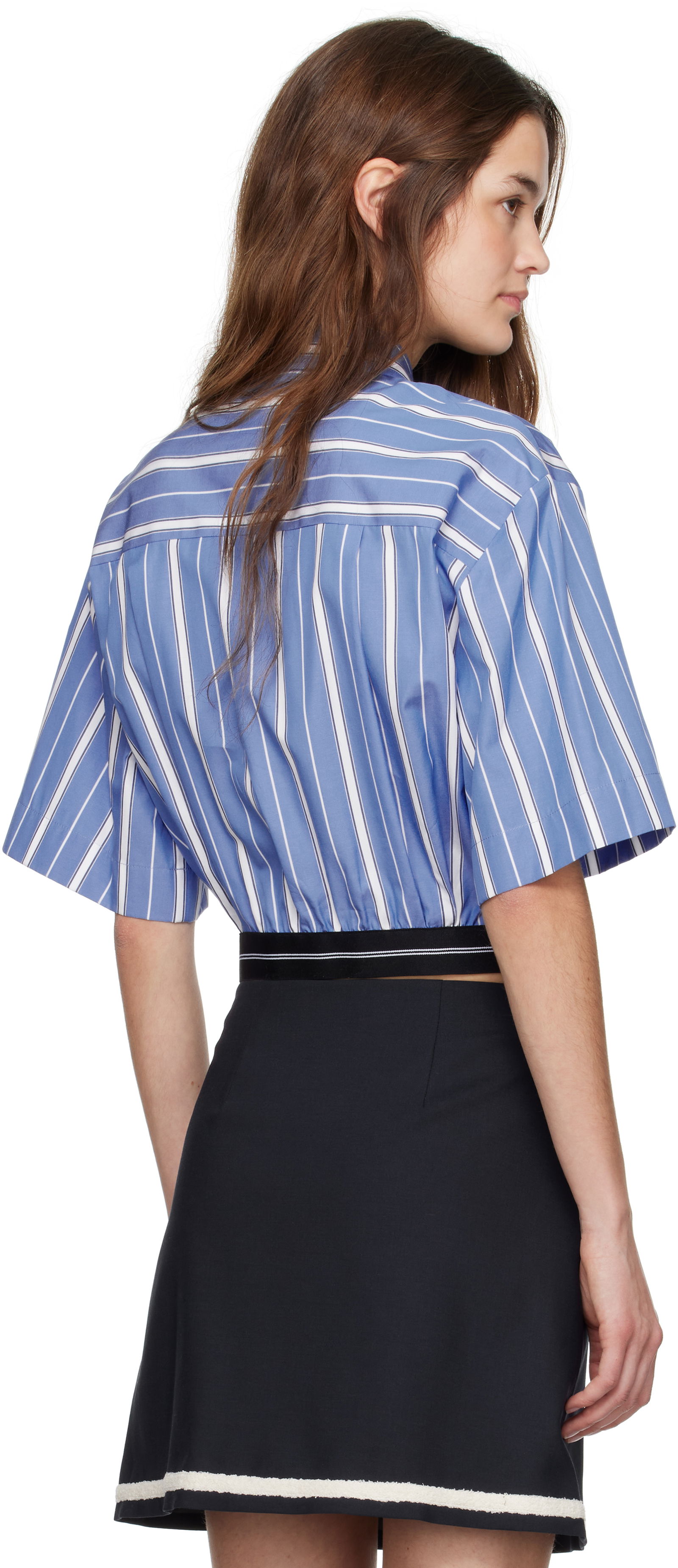 MSGM Cropped Striped Shirt