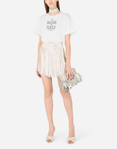 Kabelka Dolce & Gabbana Mordore Nappa Fringed Clutch Bag Metalická | BB7097AY83180998, 1