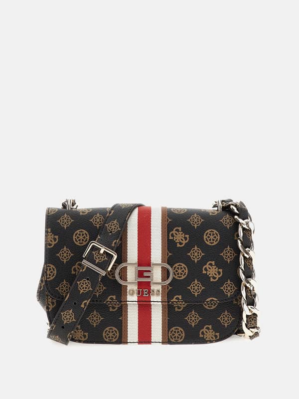Kabelka GUESS Nelka 4G Peony Logo Mini Crossbody Čierna | HWPG9307200, 0