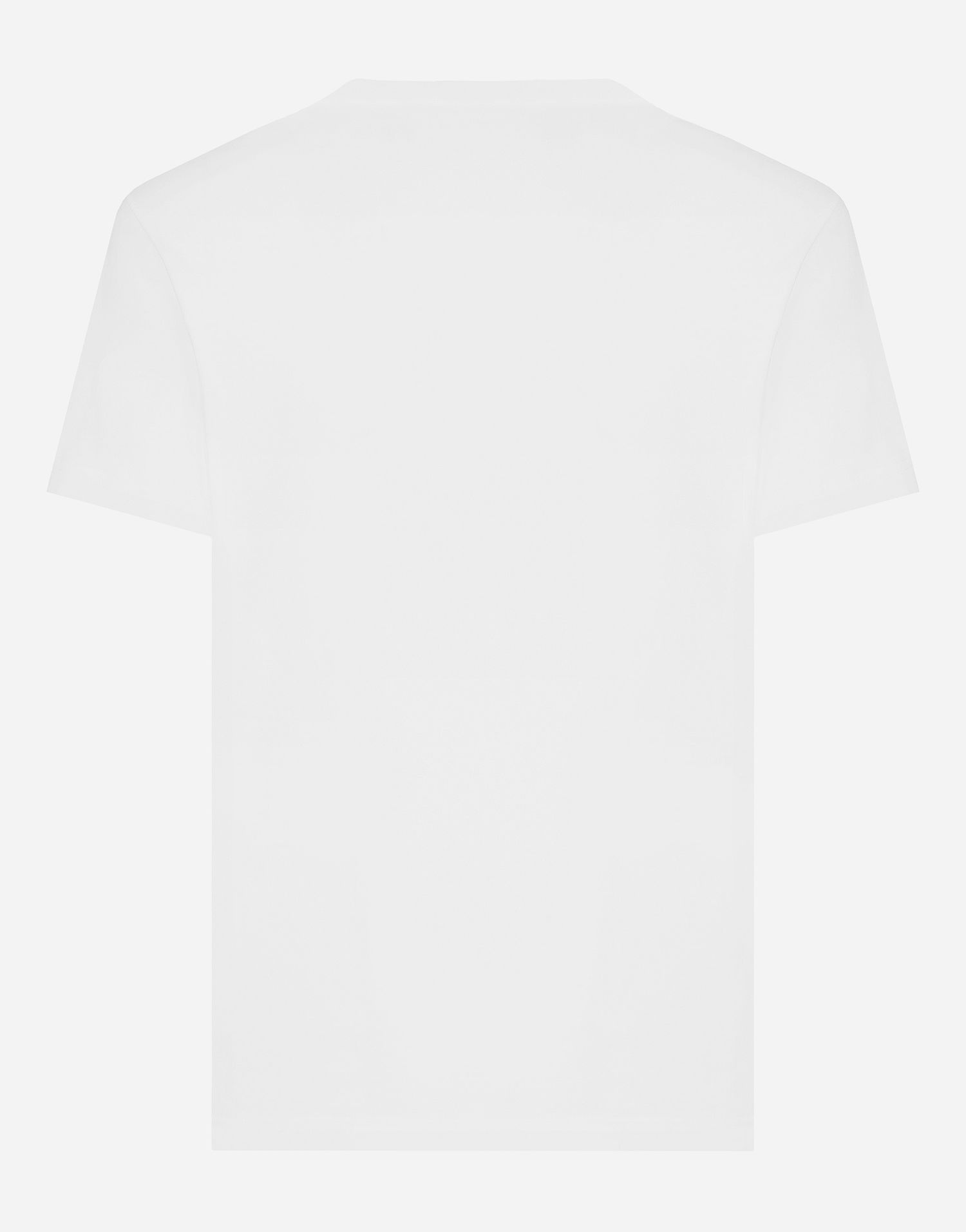Tričko Dolce & Gabbana Cotton V-neck T-shirt With Branded Tag Biela | G8PT2TG7F2IW0800, 1