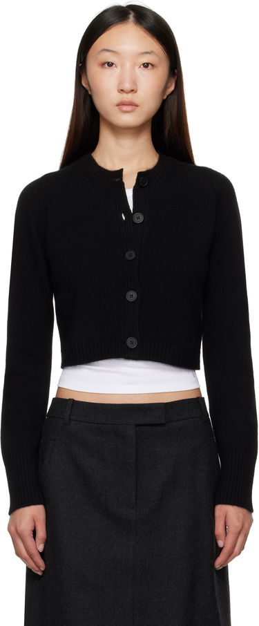 Sveter Loulou de Saison Loulou de Saison Zephir Cashmere Cropped Cardigan Čierna | ZEPHIR LDS, 0