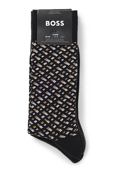 Ponožky BOSS Gift-boxed four-pack of regular-length socks featuring one patterned pair and three solid pairs Rôznofarebný | 50524322, 1